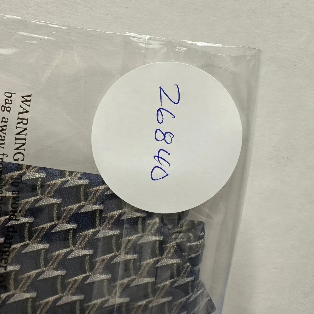 Henry Grethel Mens Navy Blue Silver Geometric Silk Necktie Classic Tie Corporate